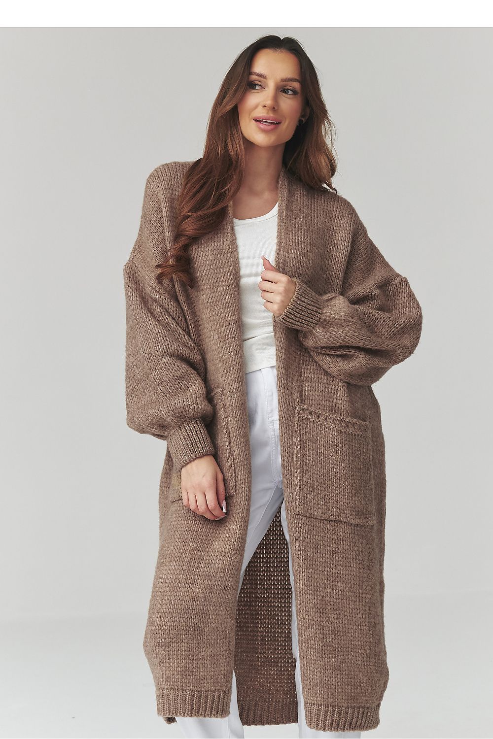 Oversized Cardigan - Makadamia - Zehra-clothing