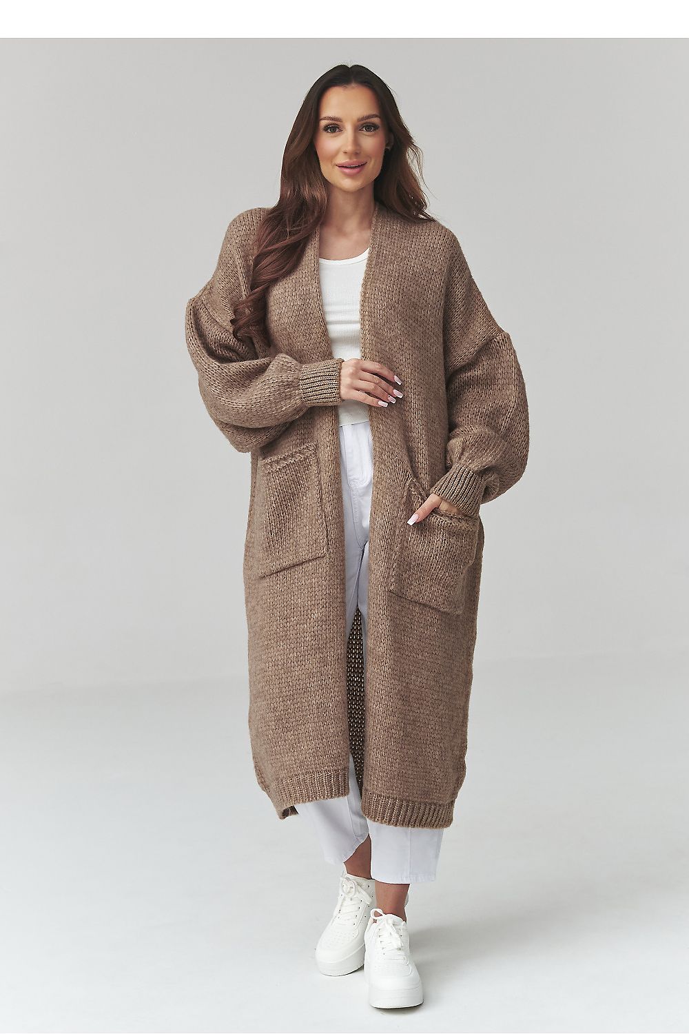 Oversized Cardigan - Makadamia - Zehra-clothing