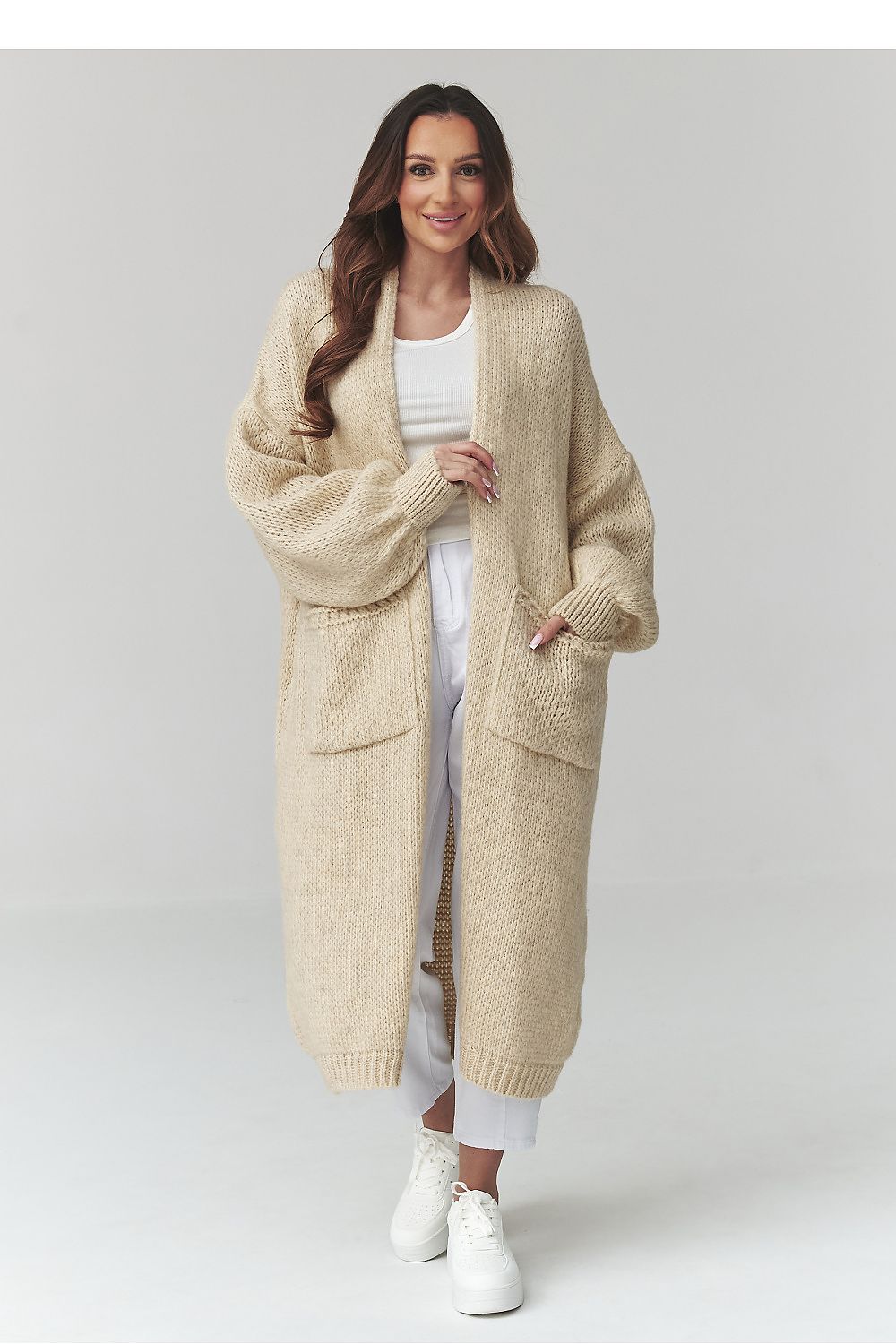 Oversized Cardigan - Makadamia (Kleur 2) - Zehra-clothing