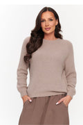Ronde Hals Trui - Makadamia - Zehra-clothing