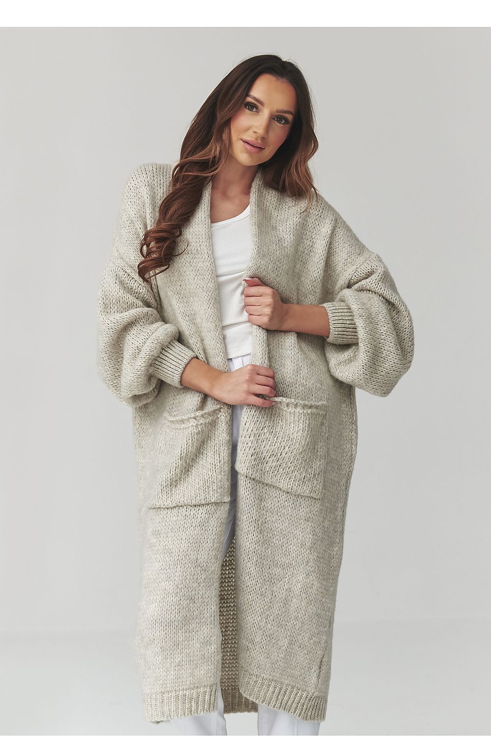 Oversized Cardigan - Makadamia (Kleur 4) - Zehra-clothing
