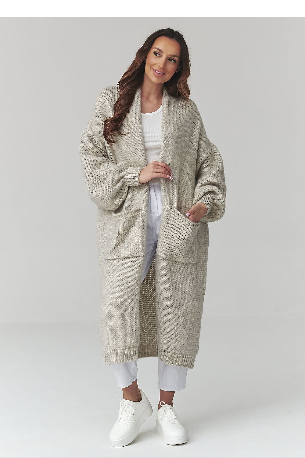 Oversized Cardigan - Makadamia (Kleur 4) - Zehra-clothing